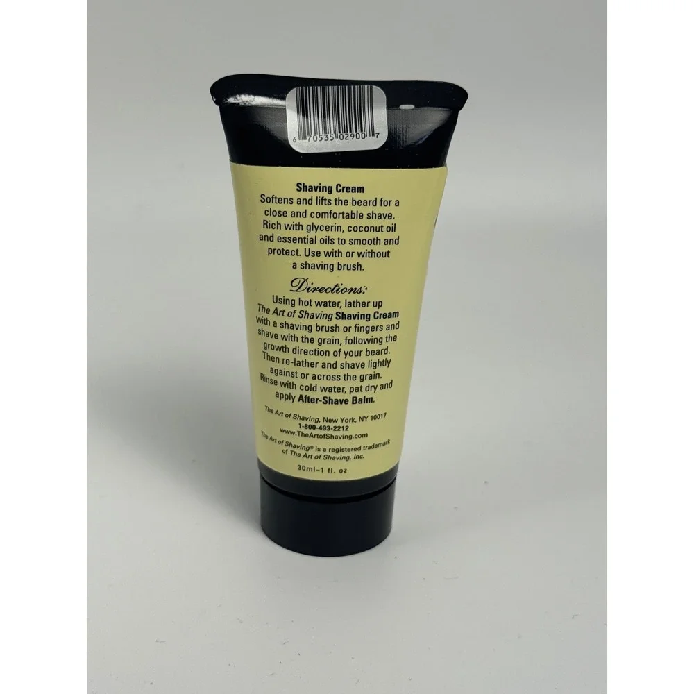 The Art of Shaving Unscented Shaving Cream 1 fl oz/ 30ml NEW